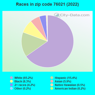 Races in zip code 76021 (2022)