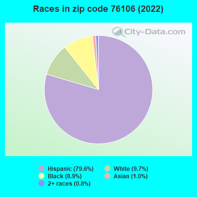 Races in zip code 76106 (2022)