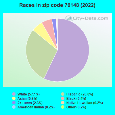 Races in zip code 76148 (2022)