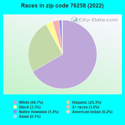 Races in zip code 76258 (2022)