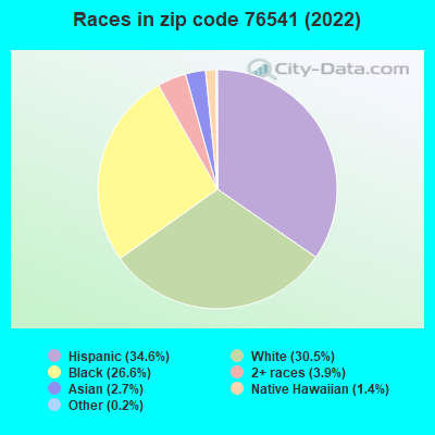 Races in zip code 76541 (2022)