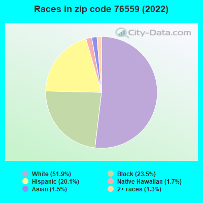 Races in zip code 76559 (2022)