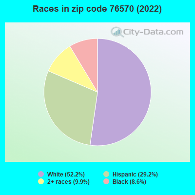 Races in zip code 76570 (2022)