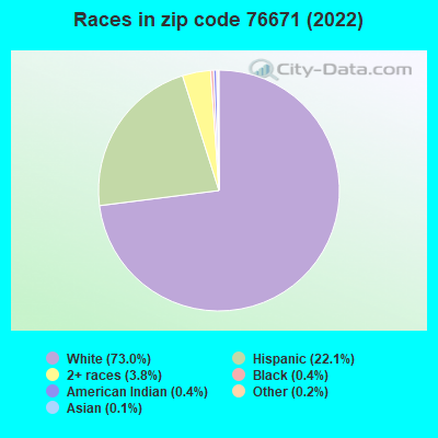 Races in zip code 76671 (2022)