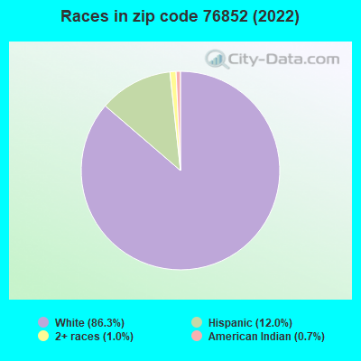 Races in zip code 76852 (2022)