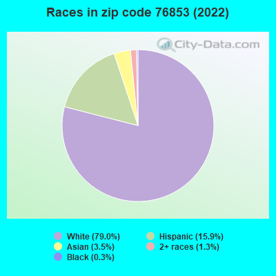 Races in zip code 76853 (2022)