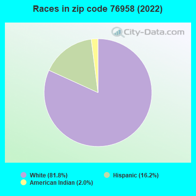 Races in zip code 76958 (2022)