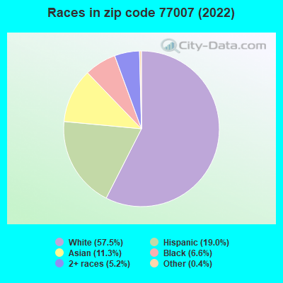 Races in zip code 77007 (2022)