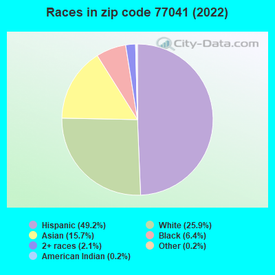 Races in zip code 77041 (2022)