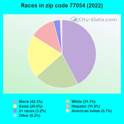 Races in zip code 77054 (2022)