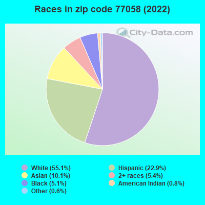 Races in zip code 77058 (2022)