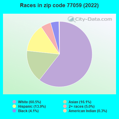 Races in zip code 77059 (2022)