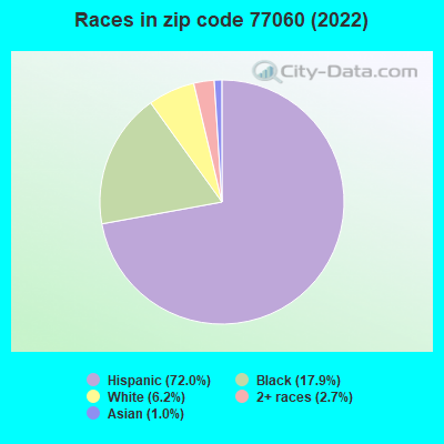 Races in zip code 77060 (2022)
