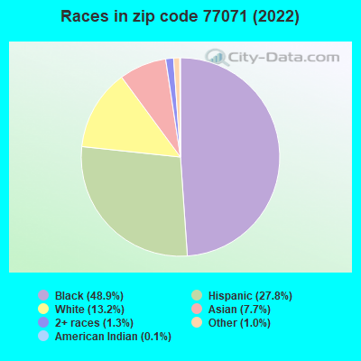 Races in zip code 77071 (2022)