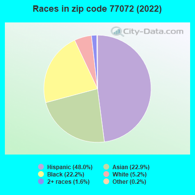 Races in zip code 77072 (2022)