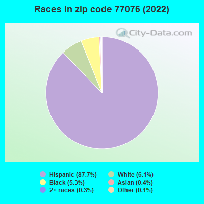 Races in zip code 77076 (2022)