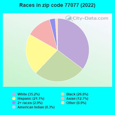 Races in zip code 77077 (2022)
