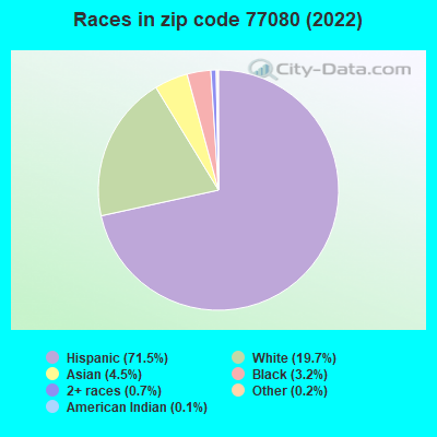 Races in zip code 77080 (2022)