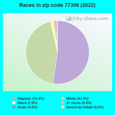 Races in zip code 77306 (2022)