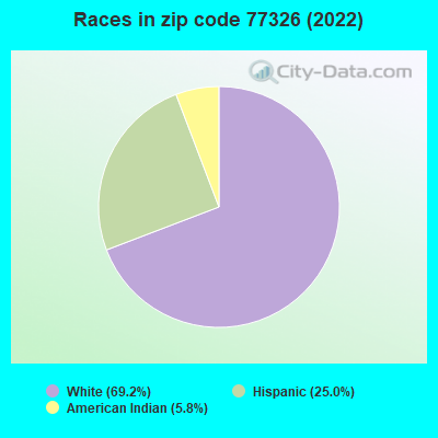Races in zip code 77326 (2022)