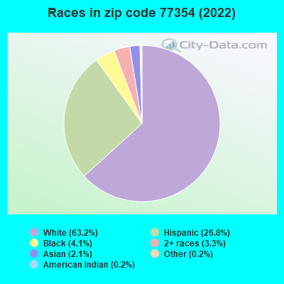 Races in zip code 77354 (2022)