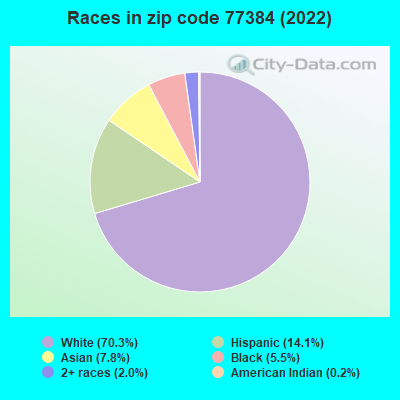 Races in zip code 77384 (2022)