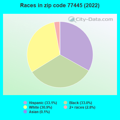 Races in zip code 77445 (2022)