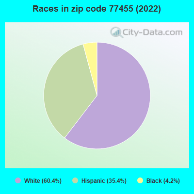Races in zip code 77455 (2022)