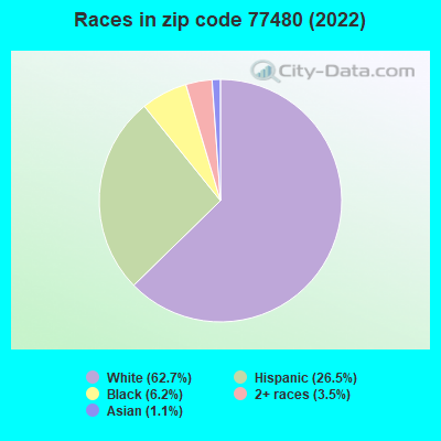 Races in zip code 77480 (2022)