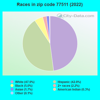 Races in zip code 77511 (2022)
