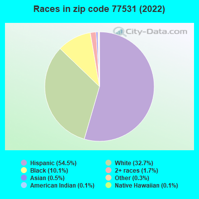 Races in zip code 77531 (2022)