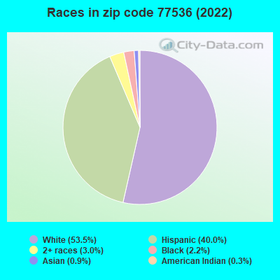 Races in zip code 77536 (2022)