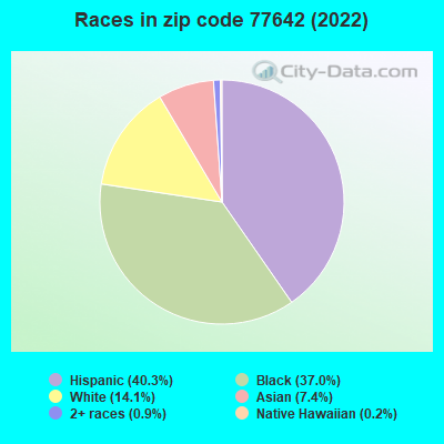 Races in zip code 77642 (2022)