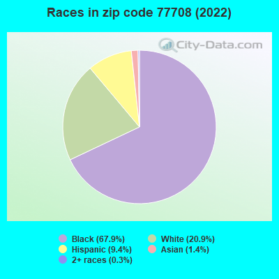 Races in zip code 77708 (2022)