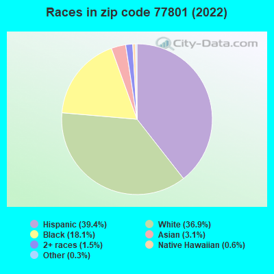 Races in zip code 77801 (2022)