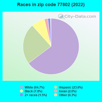 Races in zip code 77802 (2022)