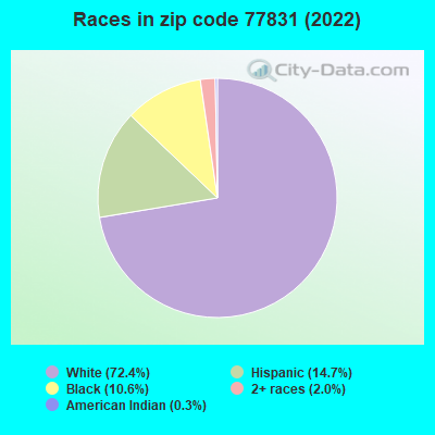 Races in zip code 77831 (2022)
