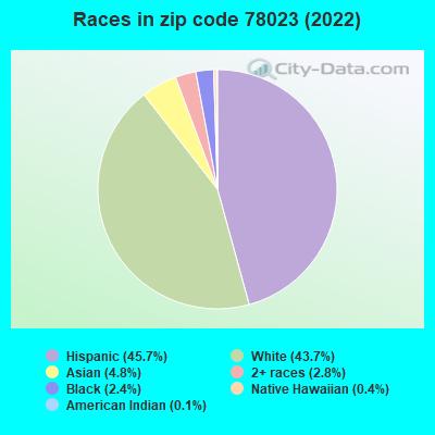 Races in zip code 78023 (2022)