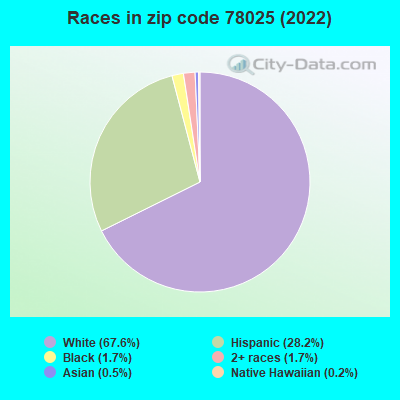 Races in zip code 78025 (2022)