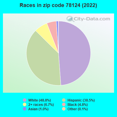 Races in zip code 78124 (2022)