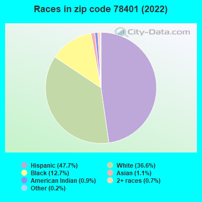 Races in zip code 78401 (2022)