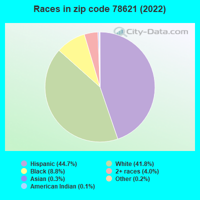 Races in zip code 78621 (2022)