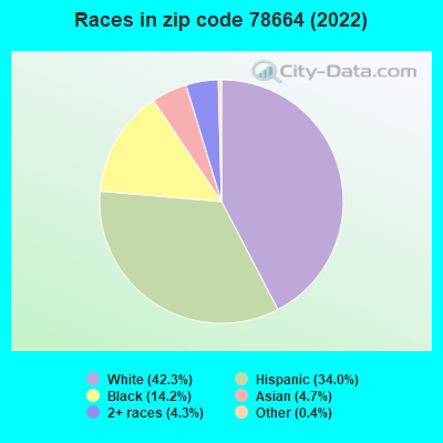Races in zip code 78664 (2022)