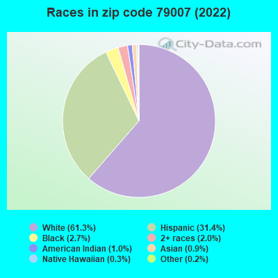Races in zip code 79007 (2022)