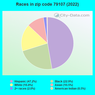 Races in zip code 79107 (2022)