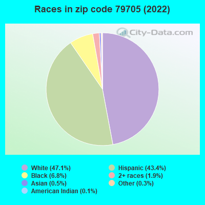 Races in zip code 79705 (2022)
