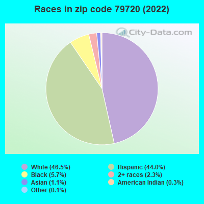 Races in zip code 79720 (2022)