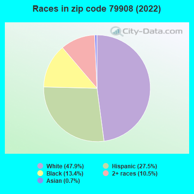 Races in zip code 79908 (2022)