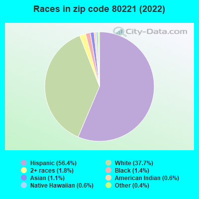 Races in zip code 80221 (2022)