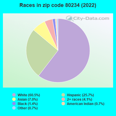 Races in zip code 80234 (2022)